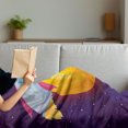 thumbnail image 3 of Universe Soft Flannel Fleece Blanket, Cartoon Illustration of Rocket Spaceship Around a Planet Galactic Theme, Cozy Plush for Indoor and Outdoor Use, 50" x 60", Purple and Multicolor, by Ambesonne, 3 of 5