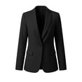 thumbnail image 3 of cocolona Blazer for Women Open Front Lapel Long Sleeve Button Suit Jacket Business Work Office Blazer, 3 of 5