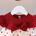 thumbnail image 4 of Girls Size 10 Dress Ruffle Short Sleeve Dress Heart Tlle Tutu Skirt Dance Party Dresses Clothes,Red,18-24 Months, 4 of 5
