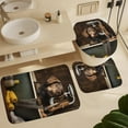 thumbnail image 6 of Lonely Bathing Dog Shower Curtain Set for Bathroom 4Pcs Cluttered Bathroom Animal Classic Bathroom Sets with Rugs Toilet Lid Cover Bath Mat Shower Curtain Set with Hooks, Bathroom Decor, 6 of 8