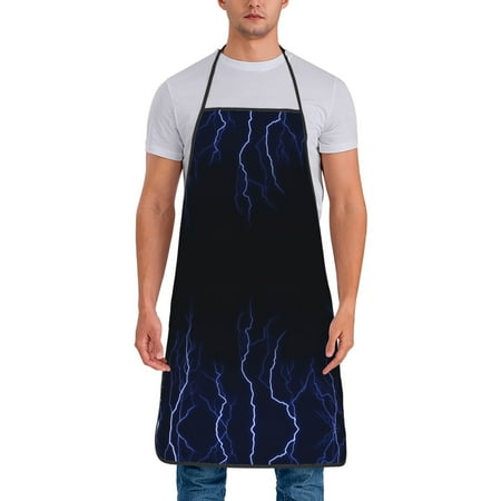 

Kitchen Aprons Blue Lightning Bolts Apron For Cooking Painting Bbq Grilling Baking