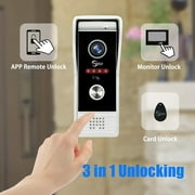 Wired Video Door Phone Apartment Intercom System,WiFi 10 Inch Touch Monitor with 1080P Doorbell Camera,HD Camera,RFID Card Unlocking for Home Tuya