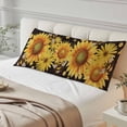 thumbnail image 4 of Sunflower Body Pillow Covers 20"x60", Yellow Floral Elegant Pastoral Flowers Watercolor Soft Brushed Microfiber Breathable Throw Pillow Covers, Pillowcase with Zipper for Couch Sofa Bedroom, 4 of 9