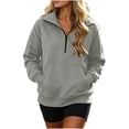 thumbnail image 2 of POROPL Sweatshirts for Women,Half Zip Pullover Oversized Fleece Sweatshirt Long Sleeve with Pockets, 2 of 7