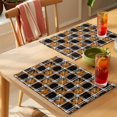 thumbnail image 4 of Burnt Orange Geometric Placemats Set of 8 Black White Boho Place Mats Indoor Wipeable Table Mats Washable Cloth Dining Table Placemats for Kitchen Holiday Party Home Decor 13x19 Inch, 4 of 9
