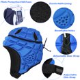 thumbnail image 3 of Graflsoa Youth Impact-Resistant Soccer Goalkeeper Helmet with Adjustable Straps, Breathable Design, Blue, Size S, 3 of 6