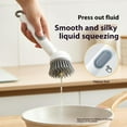 thumbnail image 2 of Adjustable Cleaning Brush with Liquid Dispenser, 6-Level Adjustable Handle & Refillable PET Scrub Head, Dish Brush with Soap Dispenser Scratch-Free for Kitchen and Cookware Cleaning, 2 of 7