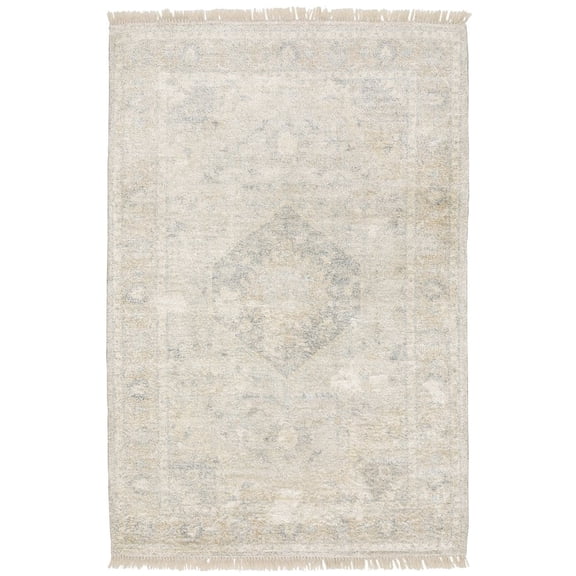 Oriental Weavers Malabar Hand-made Area Rug - 45303 - 10' x 13' - in Beige/ Grey - Vintage Inspired, Hand-Made Rugs, Family, Dining, Living Room Rug