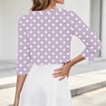thumbnail image 7 of DYTTDG Women's Polka Dot Cropped Cardigan | 3/4 Sleeve Open Front Round Neck Shrug for Summer, Lightweight Cover Up, 7 of 7