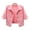 Pink, variant on Womens Cropped Denim Jacket 3/4 Sleeve Short Jean Jacket Button Down Retro Lightweight Trucker Coat (Pink,XXL)