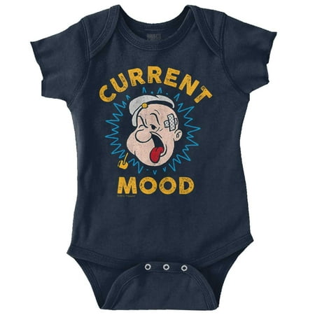 

Current Mood Popeye The Sailor Man Romper Boys or Girls Infant Baby Brisco Brands 12M