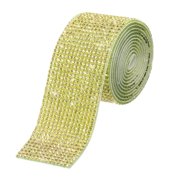 1 Yardas 32mm Auto Adhesivo Cristal Imitación Diamante Cinta para Artes y Artesanías Proyecto, Boda Pasteles, Cumpleaños Decoraciones Limón Amarillo
