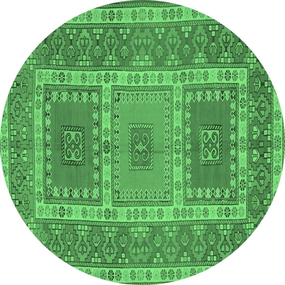 Ahgly Company Indoor Round Persian Emerald Green Traditional Area Rugs, 6' Round