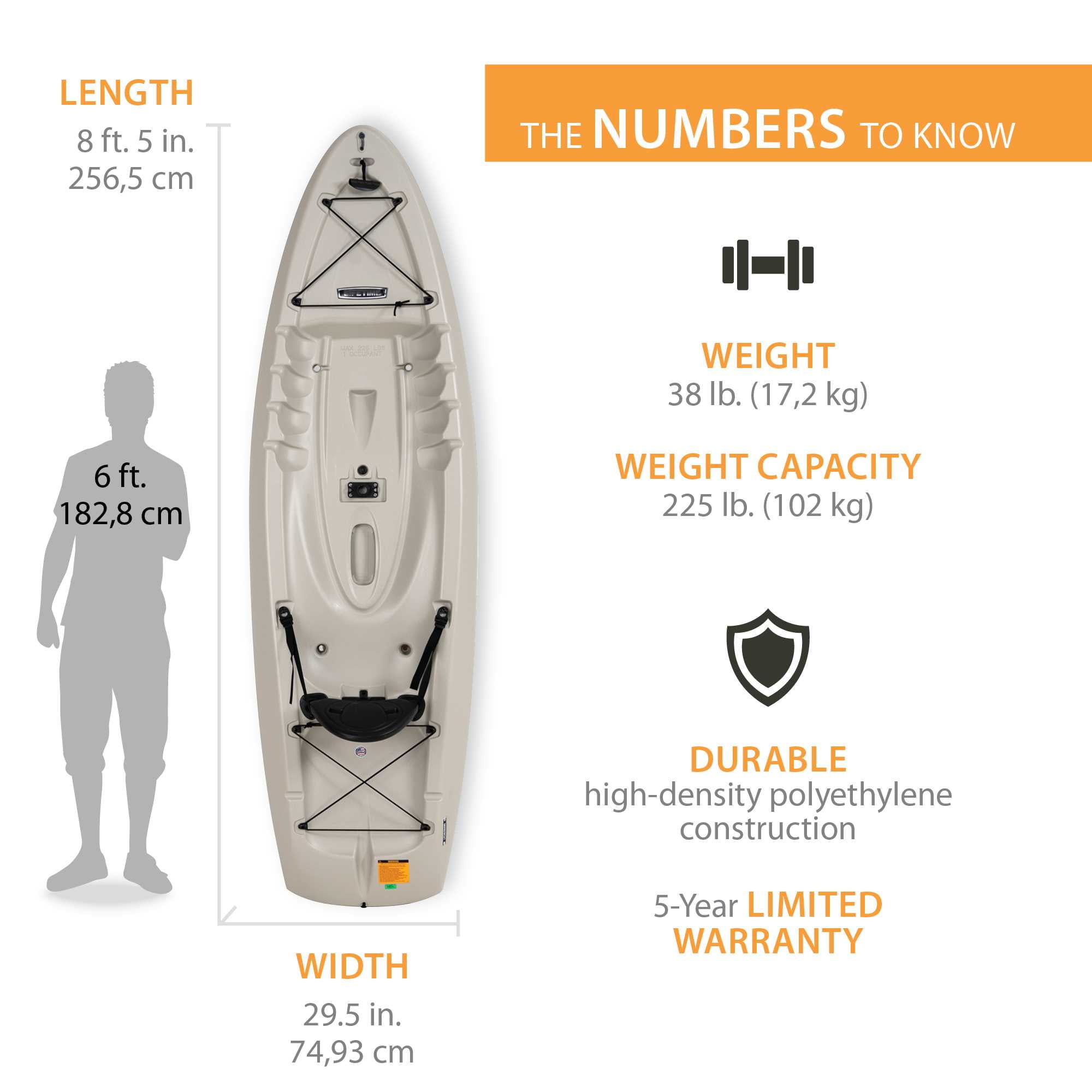 Lifetime Hydros Angler 8 ft Sit-on-Top Fishing Kayak, Sandstone (90610)