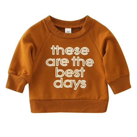 

WOYY Toddler Boys Sweatshirt Letter Printed Crewneck Pullover Casual Sports Sweatshirts