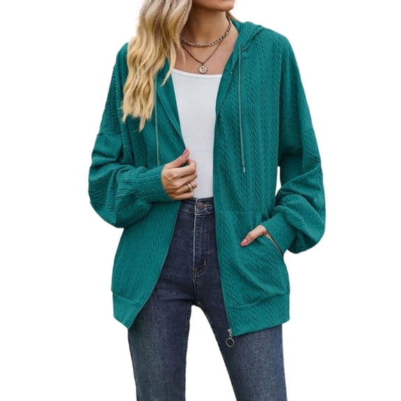 Green Women's Zip Up Sweatshirt Zip Hoodies for Women Long Sleeve Casual Womens hoodies with zippers