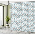 thumbnail image 4 of Ambesonne Underwater Shower Curtain, Sea Sharks and Narwhals, 69"Wx70"L, Coral and Almond Green, 4 of 4