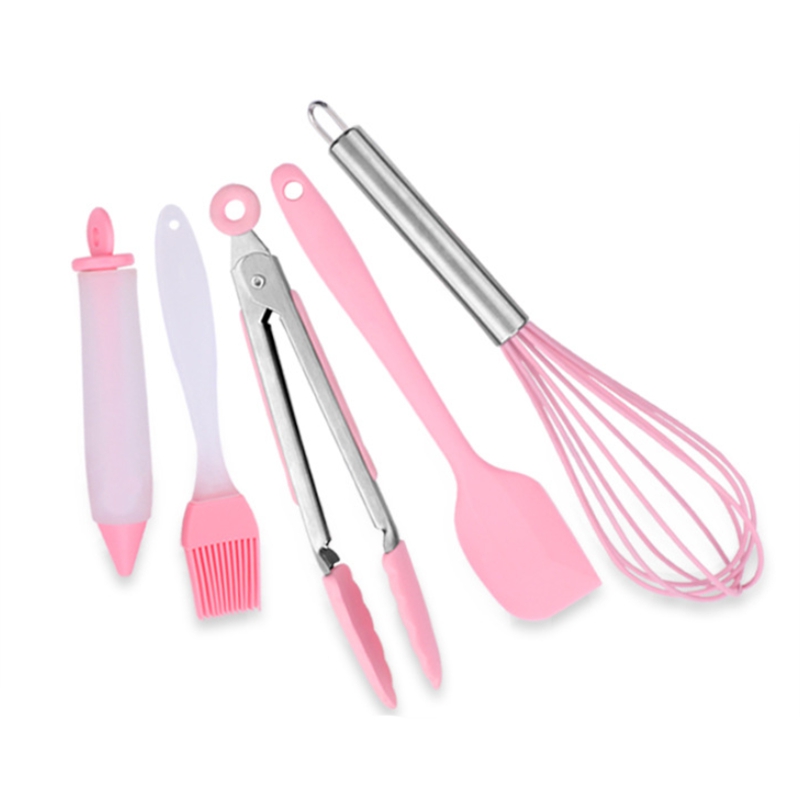 pink silicone baking set