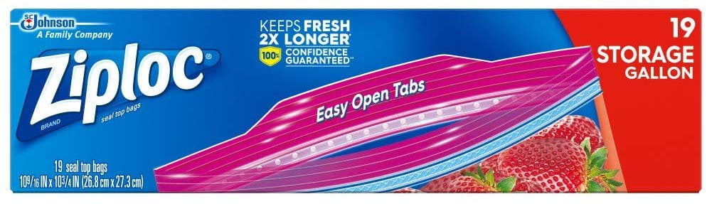 Ziploc Storage Bags Gallon, 19 Count
