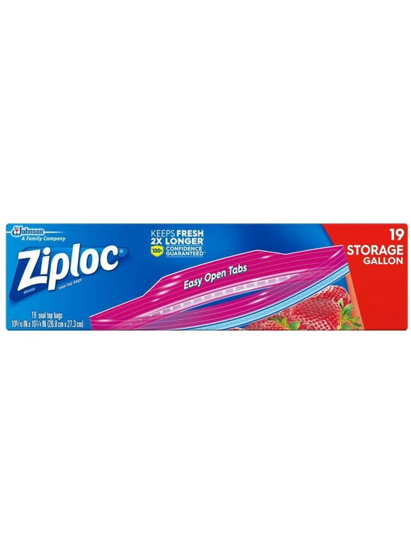 Ziploc Storage Bags Gallon, 19 Count