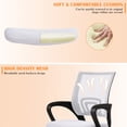 thumbnail image 7 of CL.HPAHKL Ergonomic Task Office Chair, Mesh Computer Chair with Lumbar Support Adjustable Mid Back Swivel Rolling Chair with Armrests, Ideal for Home Office & Study, White, 7 of 7