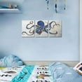 thumbnail image 3 of 3 Piece Octopus Wall Art Painting Navy Blue Marine Animal Picture Print On Canvas Ocean Life Poster for Bathroom Bedroom Home Decor Decoration Gift Easy To Hang 12"x16"x3PCS, 3 of 6