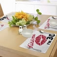 thumbnail image 4 of Ambesonne 30th Birthday Place Mats Set of 4, 30th Birthday Kiss, Standard Size, White Black Red, 4 of 6