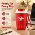 thumbnail image 3 of 12 oz Coffee Vacuum Flask, 316 Stainless Steel Insulated Travel Mug with Lid and Handle for Hot Cold Drinks, Camping, Home and Office, 3 of 7