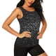 thumbnail image 2 of Fotbe Black And White Dotted Blusas Sin Mangas para Mujer – Estilo Casual, Corte Suelto, Slim-Fit, Cuello Redondo Deportivo, Tops de Verano para Gimnasio y Yoga-Large, 2 of 7