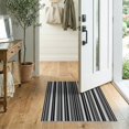 thumbnail image 2 of ODIKA 2'x3' Washable Accent Rug Corridor Contrast Rhythmic Stripe Minimalist Layout Alfombras for Bedroom, Nursery, RV, Pet Friendly, Bedside Mat, 2 of 7