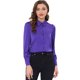 thumbnail image 1 of Camisa de botones vintage Allegra K de manga de Soplo con cuello Vuelto Morado oscuro XS, 1 of 5