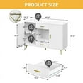 thumbnail image 2 of Uforic Sideboard Buffet with Doors& Drawers Buffet Cabinet with Adjustable Shelf& Wine Glass Holder, Modern Coffee Bar Cabinet for Living Room, Dining Room,White, 2 of 9
