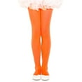 thumbnail image 1 of Girls Opaque Tights, Orange - Extra Small, 1 of 1