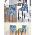 thumbnail image 5 of Navy Blue Coastal Bar Stool Covers Set of 4, Summer Beach Nautical Starfish Coral Vintage Stretch Bar Chair Covers with Backs, Removable Pub Counter Height Chair Cover for Kitchen Dining Room Cafe, 5 of 7