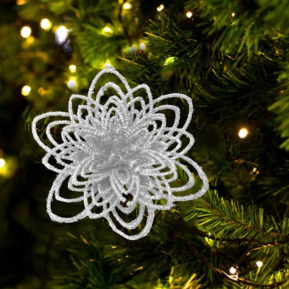 Hbdhejl Poudre Dorée Creuse Fleurs de Noël Couronne de Noël Rotin Bricolage Décoration Fleurs de Noël Accessoires pour Arbre de Noël