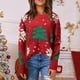 thumbnail image 3 of Chaqueta suéter navideño con cuello redondo para mujer de Europa y Estados Unidos de otoño e invierno, 3 of 5