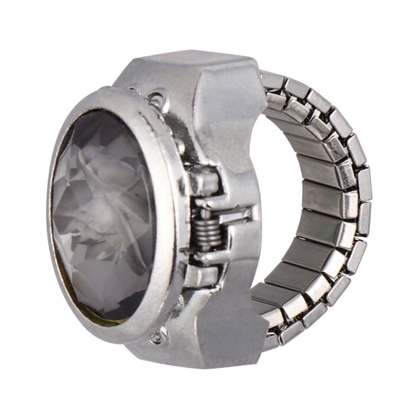 Anillo de dedo ovalado especial de cuarzo, elegante y moderno, para hombre y mujer (negro)