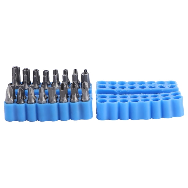 Juego de 33 puntas de seguridad con destornillador Torx hexagonal de estrella a prueba de manipulaciones y portapuntas.