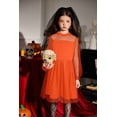 thumbnail image 6 of Arshiner Girls Dresses Contrast Mesh Puff Long Sleeve Mock Neck Formal Party A Line Short Tulle Dres, 6 of 6