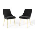 thumbnail image 3 of Modway Viscount Upholstered Fabric Dining Chairs - Set of 2 in Black Charcoal, 3 of 11