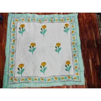 Shree24 Cotton Quilted Reversible Queen Size Quilt, 90x90 Inch
