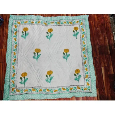 Shree24 Cotton Quilted Reversible Queen Size Quilt, 90x90 Inch