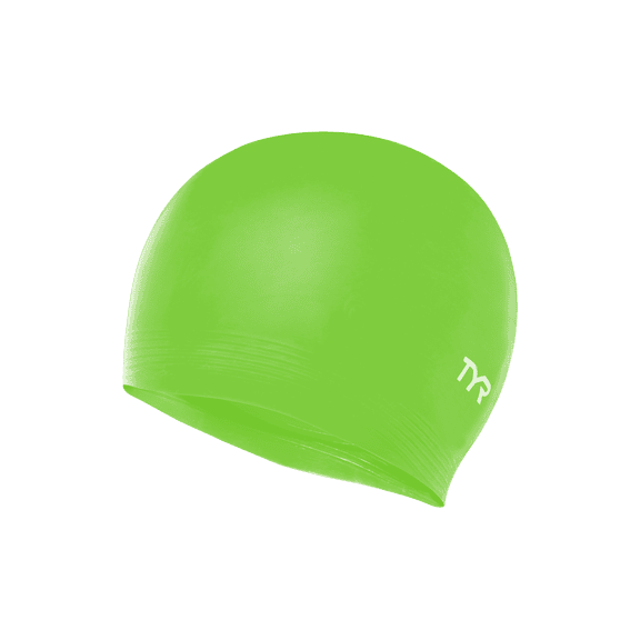 TYR Latex Adult Swim Cap - Training and Recreational Swimming Cap, Durable Latex Construction, Fluorescent Green