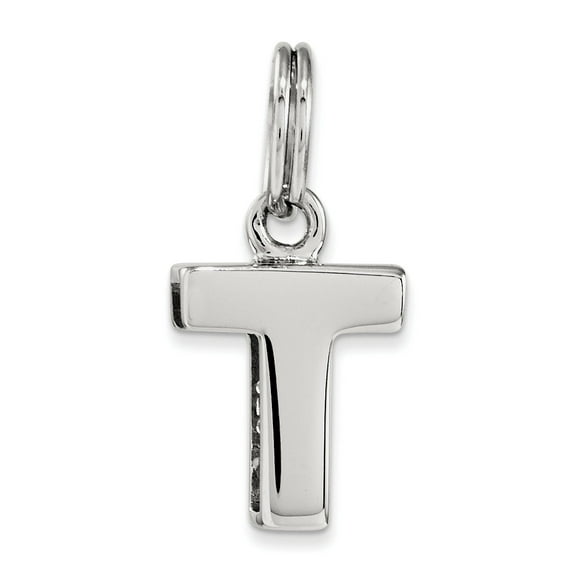 Sterling Silver Letter T Initial Charm Made In Thailand qc8460t