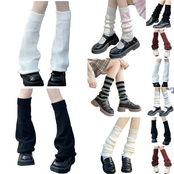 Fluffy Leg Warmers for Women Gothic Cute Fall Winter Warm Knit Legwarmers Halloween Womens Socks