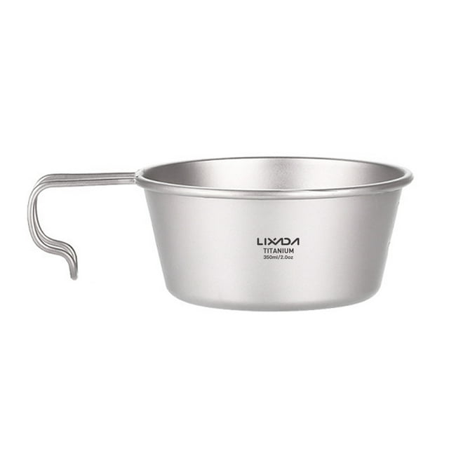 Mistaha Bol Léger en Titane avec Poignée - Capacité de 350ml, Résistant à la Corrosion, Mesures Graduées, Portable pour Camping et Randonnée