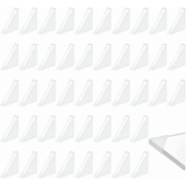 50 Pcs Transparent Photo Corners 1.38×1.38 inch Clear Plastic Corner Protectors Picture Frame Mounting Corners for Notebook Personal Journal Album DIY Scrapbook Craft Inner Width: 8mm White 1set