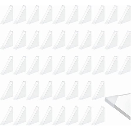 50 Pcs Transparent Photo Corners 1.38×1.38 inch Clear Plastic Corner Protectors Picture Frame Mounting Corners for Notebook Personal Journal Album DIY Scrapbook Craft Inner Width: 8mm White 1set