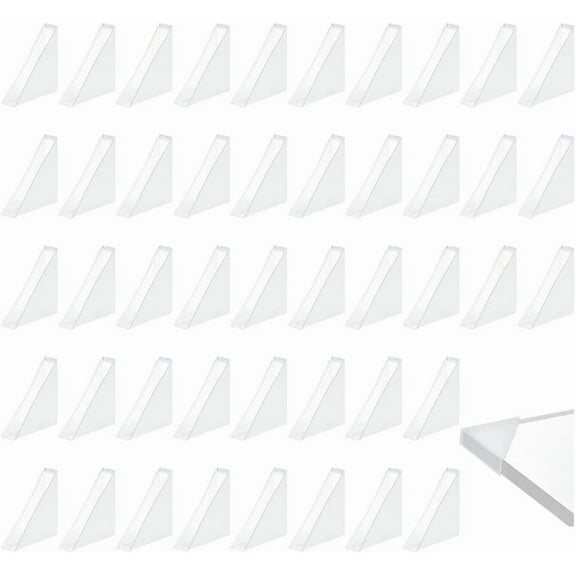 50 Pcs Transparent Photo Corners 1.38×1.38 inch Clear Plastic Corner Protectors Picture Frame Mounting Corners for Notebook Personal Journal Album DIY Scrapbook Craft Inner Width: 8mm White 1set