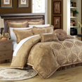 thumbnail image 1 of Chic Home 9 Piezas como decorador tapicer&iacute;a dise&ntilde;o de Jacquard de Calidad Tela rec&aacute;mara Set de edred&oacute;n y Almohadas Conjunto, King, Color Dorado, 1 of 8